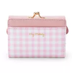 Cute Cartoon My Melody Cinnamoroll Small Wallet Short Ladies Girls Purses PomPomPurin PU Leather Trifold Wallets Women Money Bag