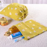 Cute Rice Ball Canvas Drawstring Cosmetic Bag Travel Make Up Case Organizer Storage Makeup Pouch Toiletry Beauty Wash Kit Box