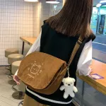 Orean Prey Style Cute Girl Inced Oulder Bag Japanese Corduroy Student Soag Waterproof Haruu Bag Able Girl