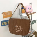 Orean Prey Style Cute Girl Inced Oulder Bag Japanse Corduroy Student Soag Waterproof Haruu Bag Able Girl