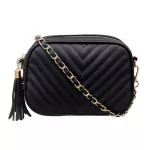 Women's New Pu Leather Cr Ca Chain Bag Brdered Crossbody Bag Tassel Oulder Bag Women