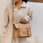 Vintage Square Tote Bag New Hi Quity Pu Leather Women's Designer Handbag College Style Oulder Mesger Bag