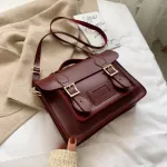 Vintage Square Tote Bag New Hi Quity Pu Leather Women's Designer Handbag College Style Oulder Mesger Bag