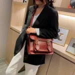 Vintage Square Tote Bag New Hi Quity Pu Leather Women's Designer Handbag College Style Oulder Mesger Bag