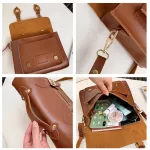 Vintage Square Tote Bag New Hi Quity Pu Leather Women's Designer Handbag College Style Oulder Mesger Bag