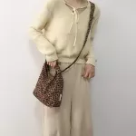 Vintage Pard Women Mesger Bags Corduroy Ladies Sml Oulder Bag Fe Girls Ca Tote Se Handbags