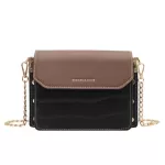 Crocodile Pattern PU Leather Crossbody Bag for Women Contrast Cr Chain Handbags and Puses