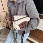 Luxury Designer Saddle Bag For Women Crossbody Lamb Hair Oulder Bag Handbags And Ses Sml Fe Mesger Bags