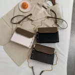 Crocodile Pattern Pu Leather Crossbody Bag For Women Contrast Cr Chain Handbags And Puses