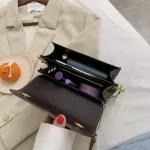 Crocodile Pattern Pu Leather Crossbody Bag For Women Contrast Cr Chain Handbags And Puses