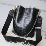 Retro Tor Bucet Bags Women Crocodile Pattern Handbag Capacity Ca Crocodile Oulder Mesger Bags Ladies Pu Se