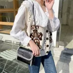 Ladies Flap Bag Stone Pattern Sml Square Bag Oulder Bag L-Match Handbag Hasp Single Oulder Bags Sudertas