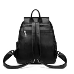 Casual PU Backpack Female Brand Leather Women's Backpack Large Capacity School Bag For Girls Double Zipper Fashion Shoulder Bags