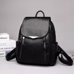Casual PU Backpack Female Brand Leather Women's Backpack Large Capacity School Bag For Girls Double Zipper Fashion Shoulder Bags