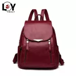 Casual PU Backpack Female Brand Leather Women's Backpack Large Capacity School Bag For Girls Double Zipper Fashion Shoulder Bags