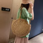 Casual Rattan Women Shoulder Bags Circle Straw Handbags Big Capacity Handmae Summer Totes Bohemian Beach Travel Bolso Paja HOT
