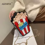 Cartoon Fun Popcorn Shaped Women Shoulder Bags Chain Shoulder Bags Messenger Crossbody Bags Sac A Main Lovely Phone Money Kilala