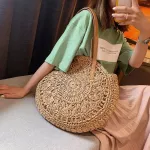 Casual Rattan Women Shoulder Bags Circle Straw Handbags Big Capacity Handmae Summer Totes Bohemian Beach Travel Bolso Paja HOT