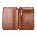 CUIKCA  Magic Wallet Thread Unisex Wallet Magic Money Clip Zipper Purse Slim Leather Wallet Business ID Credit Card Case