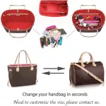 Customizable Felt Tote Organizer Bag w/Milk Water Bottle HolderNeverfull MM GM PM Speedy 30 25 35 40 Purse organizer Insert Bag