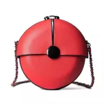 Women's Bag Personity Loc Pu Leather Bag Round Chain Diagon Oulder Bag Mesger Bag