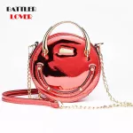 Womens Circular Pu Oulder Bags Round Solid Hard Chain Mesger Bags Students Zier Crossbody Bags L Handle