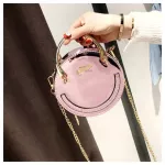 Womens Circular PU OULDER BAGS ROUND SOLID Hard Chain Mesger Bags Students Zier Crossbody Bags L Handle