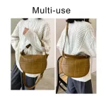 Women's Crocodile Crossbody Bag Ladies Chain Oulder Bag Leather Hf Moon Round Mesger Clutch Saddle Bag Fe Oer