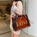 Big Bags Fe Brown Transparent Women Jelly Bag Pvc Plastic Oulder Ng Spring/mmer Beach Leire Handbag