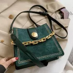 Vintage Thic Chain Tote Bag Hi-Quity Matte Pu Leather Women's Designer Handbag Travel Oulder Mesger Bag