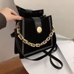 Vintage Thic Chain Tote Bag Hi-Quity Matte Pu Leather Women's Designer Handbag Travel Oulder Mesger Bag