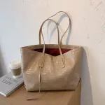 Ca Tote For Women Bags Designer Pu Leather Oulder Bag Large Capacity Soft Solid Cr Stone Ses And Luxury Handbags Sac