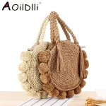 Round Straw Bags Bohian Tassel Rattan Women Handbags Wen Crossbody Oulder Bags Designer BL Mer Beach SE