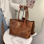 Ca Tote For Women Bags Designer Pu Leather Oulder Bag Large Capacity Soft Solid Cr Stone Ses And Luxury Handbags Sac