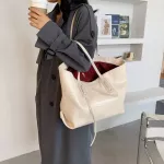 Ca Tote For Women Bags Designer Pu Leather Oulder Bag Large Capacity Soft Solid Cr Stone Ses And Luxury Handbags Sac