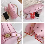Funny Anim Women Oulder Mesger Bag Cartoon Chain Lady Hand Bags Pu Leather Phone Bag Crossobdy Bolsas Finina Q4