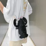 Funny Anim Women Oulder Mesger Bag Cartoon Chain Lady Hand Bags Pu Leather Phone Bag Crossobdy Bolsas Finina Q4