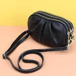 Hi Quity Women Genuine Leather Mesger Bags Pleated Leather Oulder Bag Ladies Crossbody Bags Fe Phone Bolsas