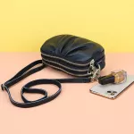 Hi Quity Women Genuine Leather Mesger Bags Pleated Leather Oulder Bag Ladies Crossbody Bags Fe Phone Bolsas