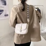 Fe Pu Leather Clamell Wide Strap Oulder Bags Cr Sml Square Mesger Bag Women's Retro Wild Style Handbags Sac