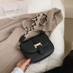 Fe Pu Leather Clamell Wide Strap Oulder Bags CR SML Square Mesger Bag Women's Retro Wild Style Handbags SAC