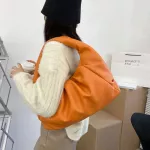 Handle Bags For Women Soft Leather Ruched Hand Bag Ladies New Clutch Ses Fe Pg Oulder Bag Large Pouch