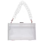 Women Clear Acrylic Box Clutch Crossbody Bag Se For Concert With Detachable Chain Resin Ort Strap