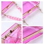 Women Clear Acrylic Box Clutch Crossbody Bag Se For Concert With Detachable Chain Resin Ort Strap
