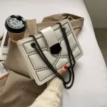 B PU Leather Crossbody Bags for Women Rivets Oulder Mesger Bag Fe Travel Handbags Chain Cross Body Bag
