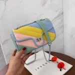 Woman Oulder Bag Chain Leather Flap Mesger Bag Solid Banquet Fe bag