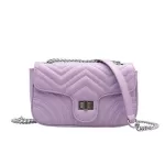 Woman Oulder Bag Chain Leather Flap Mesger Bag Solid Banquet Fe bag