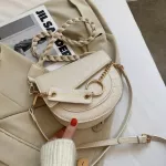 Crocodile Pattern Saddle Bag New Hi Quity Pu Leather Women's Designer Handbag Vintage Oulder Mesger Bag