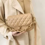 Sml Diamond Lattice Oulder Bags For Women New Trend Quity Plaid Leather Crossbody Bag Fe L-Match Chain Tote Bag