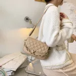 Sml Diamond Lattice Oulder Bags For Women New Trend Quity Plaid Leather Crossbody Bag Fe L-Match Chain Tote Bag